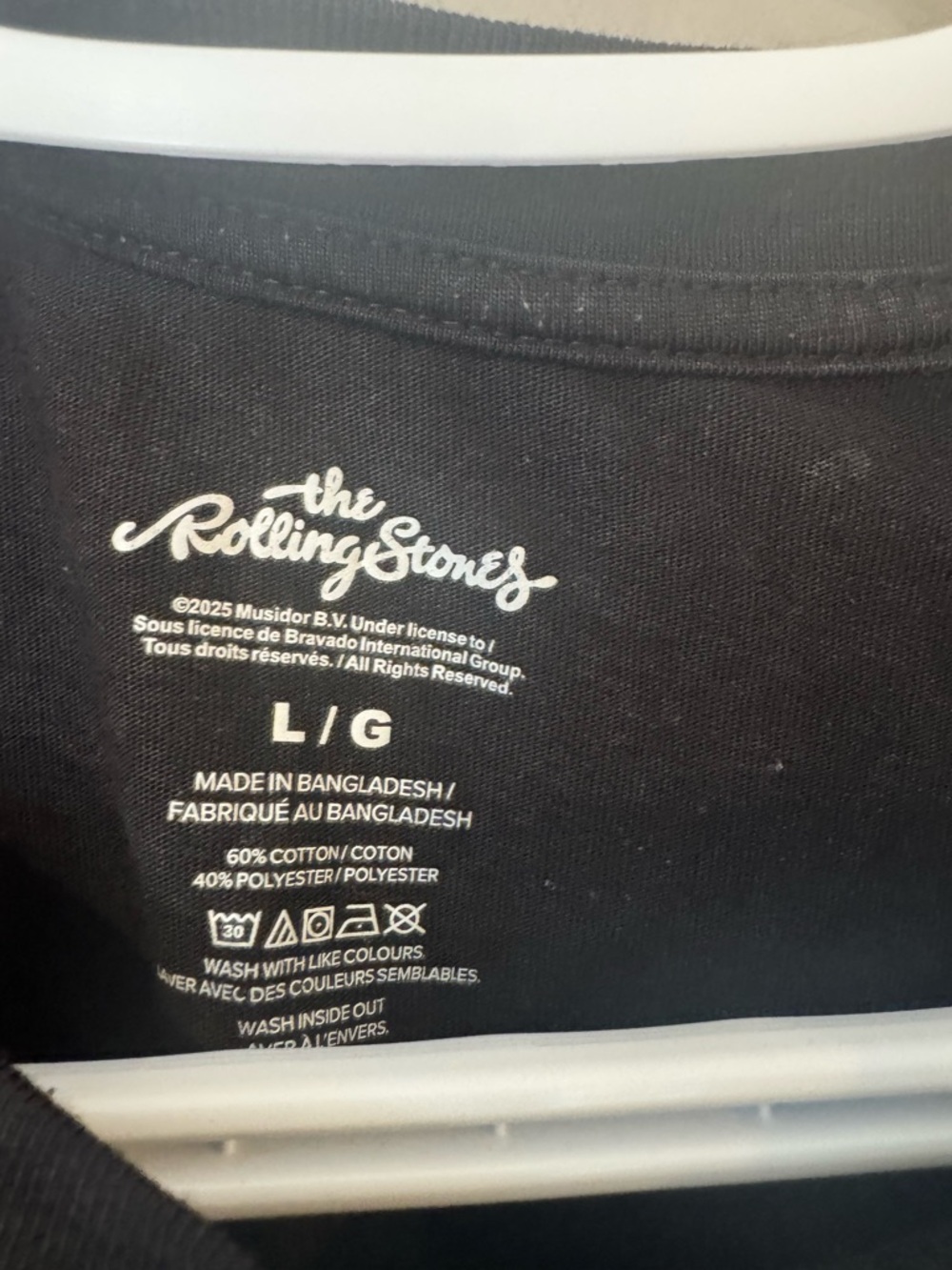 the Rolling Stones Black Graphic Logo Tee with White Print - Picture 3 of 3